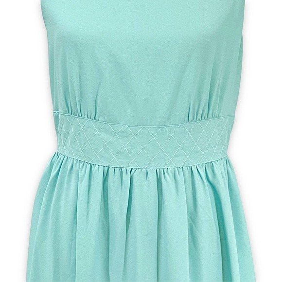 🍀Modcloth Esley Women's Aqua Blue Scoop Neck Strappy Back A Line Dress Sz Medium - Picture 6 of 8